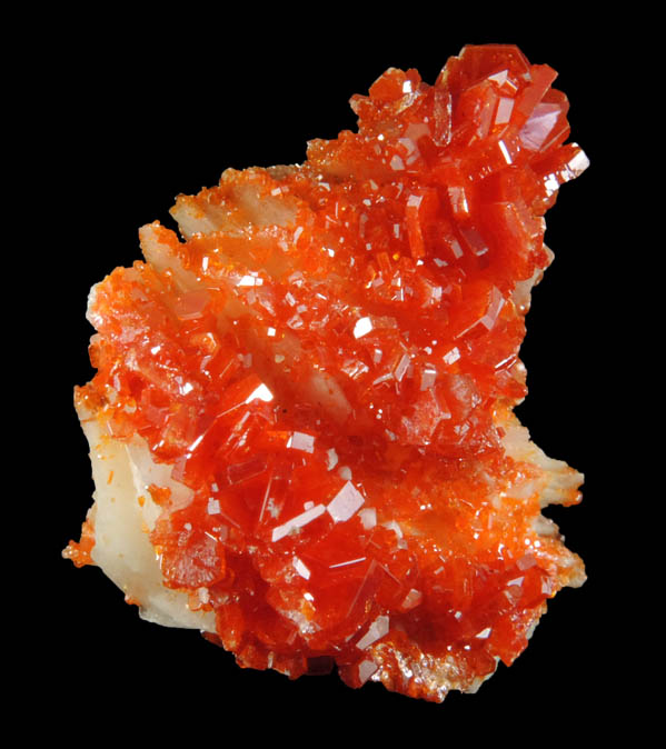 Vanadinite on Barite from Mibladen, Haute Moulouya Basin, Zeida-Aouli-Mibladen belt, Midelt Province, Morocco