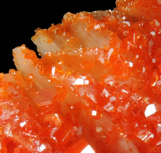 Vanadinite on Barite from Mibladen, Haute Moulouya Basin, Zeida-Aouli-Mibladen belt, Midelt Province, Morocco