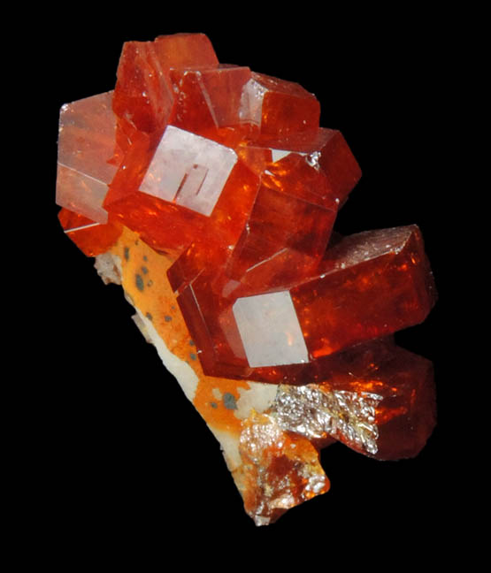 Vanadinite on Barite from Mibladen, Haute Moulouya Basin, Zeida-Aouli-Mibladen belt, Midelt Province, Morocco