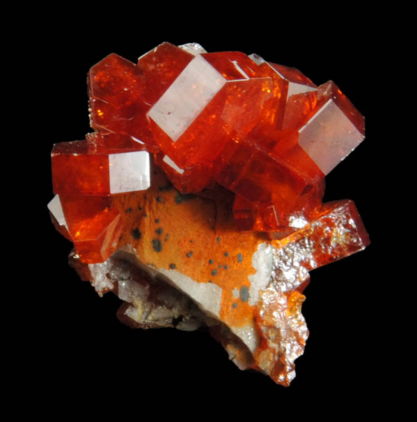 Vanadinite on Barite from Mibladen, Haute Moulouya Basin, Zeida-Aouli-Mibladen belt, Midelt Province, Morocco