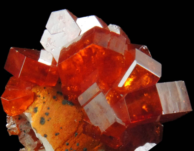 Vanadinite on Barite from Mibladen, Haute Moulouya Basin, Zeida-Aouli-Mibladen belt, Midelt Province, Morocco