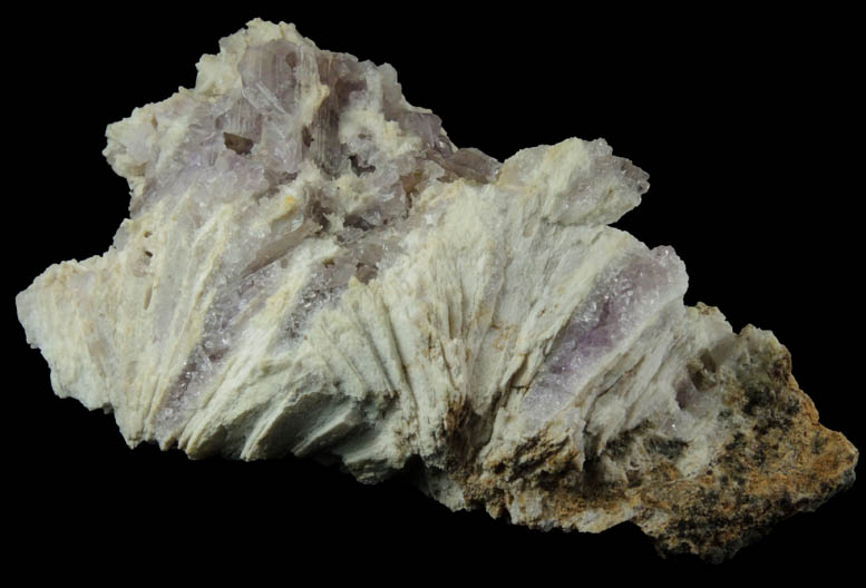 Quartz var. Amethyst in pseudomorphic cavities after Anhydrite from New Street Quarry, Paterson, Passaic County, New Jersey