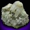 Calcite on Prehnite from Prospect Park Quarry, Prospect Park, Passaic County, New Jersey