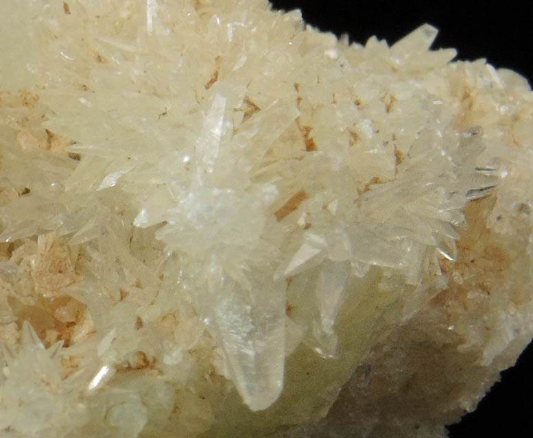 Calcite on Prehnite from New Street Quarry, Paterson, Passaic County, New Jersey