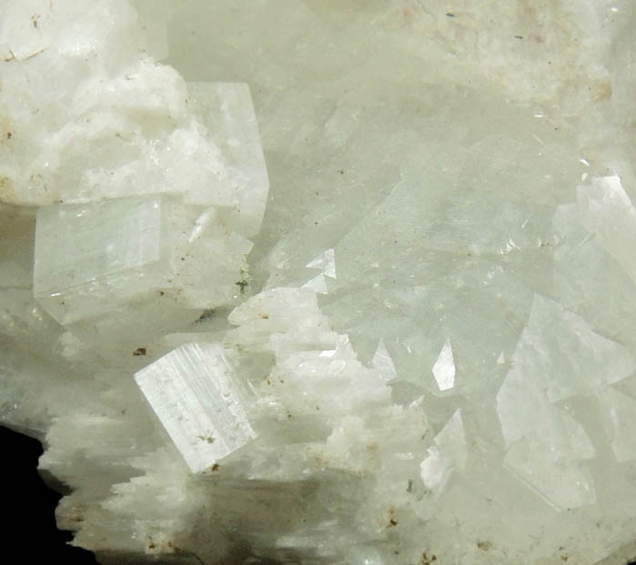 Heulandite, Apophyllite, Prehnite on Quartz pseudomorphic cavities after Anhydrite from Upper New Street Quarry, Paterson, Passaic County, New Jersey