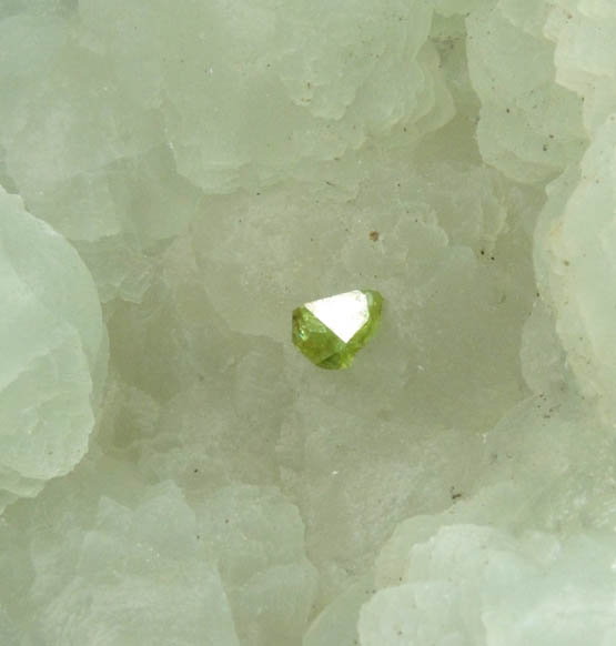 Sphalerite on Prehnite from O and G Industries Southbury Quarry, Southbury, New Haven County, Connecticut