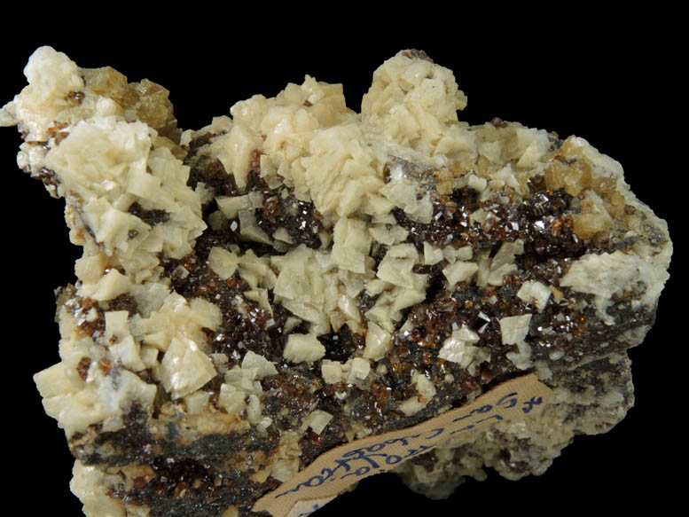 Sphalerite, Dolomite, Siderite, Pyrite from Mina Troya, Mutiloa, 19 km southwest of San Sebastin, Pais Vasco, Spain