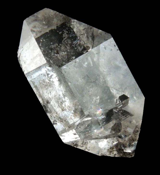 Quartz var. Herkimer Diamond with inclusions from Middleville, Herkimer County, New York