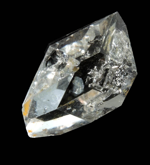 Quartz var. Herkimer Diamond with internal bubbles and hydrocarbon inclusions from Middleville, Herkimer County, New York