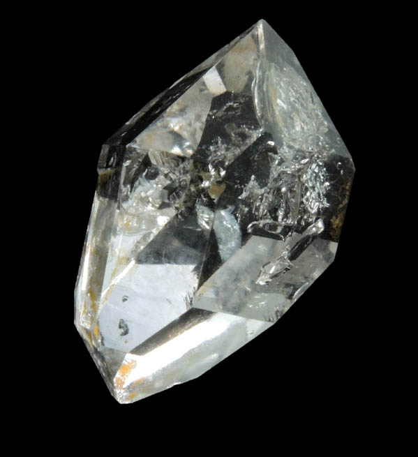 Quartz var. Herkimer Diamond with internal bubbles and hydrocarbon inclusions from Middleville, Herkimer County, New York