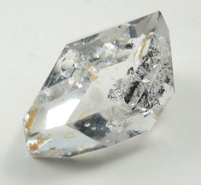 Quartz var. Herkimer Diamond with internal bubbles and hydrocarbon inclusions from Middleville, Herkimer County, New York
