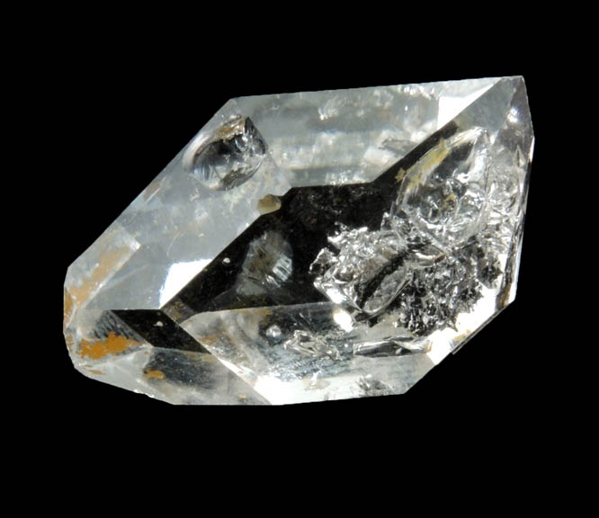 Quartz var. Herkimer Diamond with internal bubbles and hydrocarbon inclusions from Middleville, Herkimer County, New York