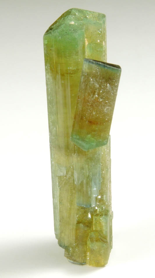 Elbaite Tourmaline with blue cap from Kamdesh District, Nuristan Province, Afghanistan