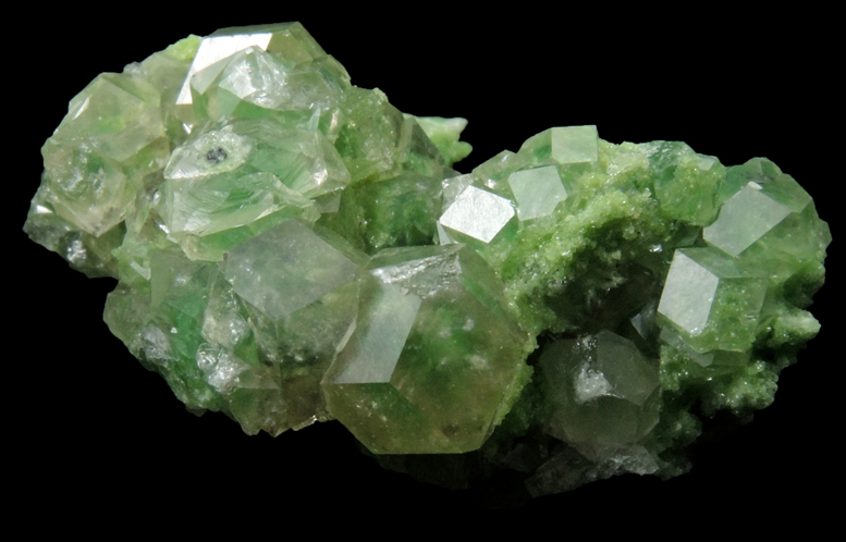 Grossular Garnet (with green phantom-growth zones) from Jeffrey Mine, Asbestos, Qubec, Canada