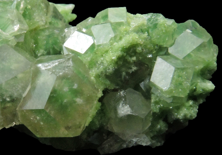 Grossular Garnet (with green phantom-growth zones) from Jeffrey Mine, Asbestos, Qubec, Canada