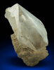 Quartz var. Smoky Quartz (distorted crystal) on Albite from North Moat Mountain, Bartlett, Carroll County, New Hampshire