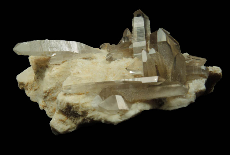 Quartz var. Smoky Quartz on Albite from North Moat Mountain, Bartlett, Carroll County, New Hampshire