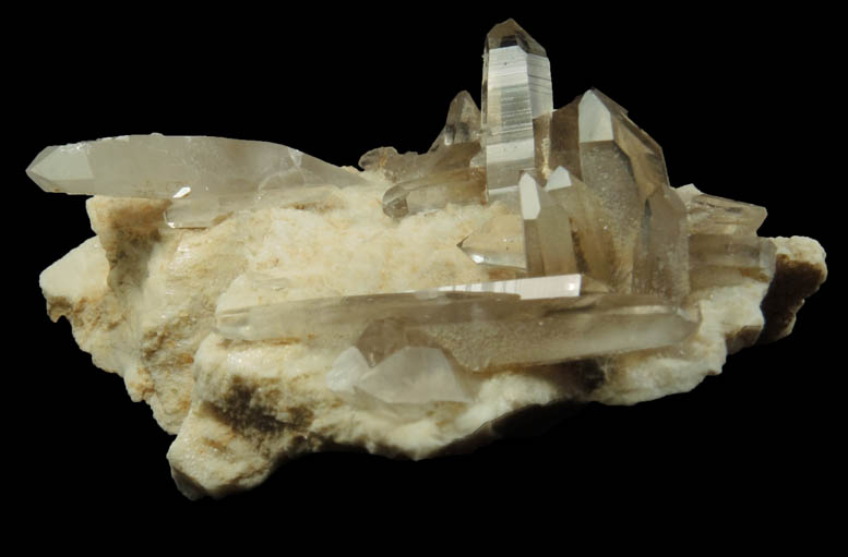 Quartz var. Smoky Quartz on Albite from North Moat Mountain, Bartlett, Carroll County, New Hampshire