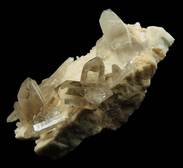 Quartz var. Smoky Quartz on Albite from North Moat Mountain, Bartlett, Carroll County, New Hampshire