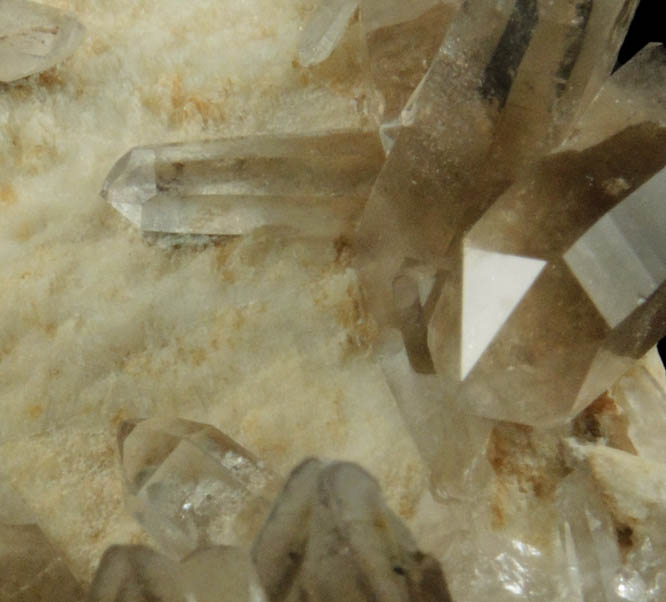 Quartz var. Smoky Quartz on Albite from North Moat Mountain, Bartlett, Carroll County, New Hampshire