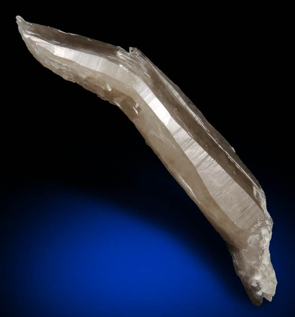 Quartz var. Smoky Quartz (curved crystal) from North Moat Mountain, Bartlett, Carroll County, New Hampshire