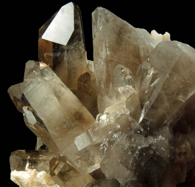 Quartz var. Smoky Quartz on Albite from North Moat Mountain, Bartlett, Carroll County, New Hampshire