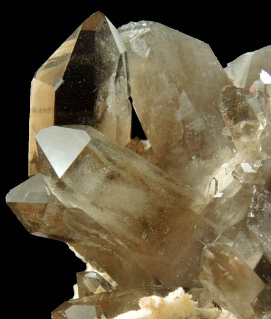 Quartz var. Smoky Quartz on Albite from North Moat Mountain, Bartlett, Carroll County, New Hampshire