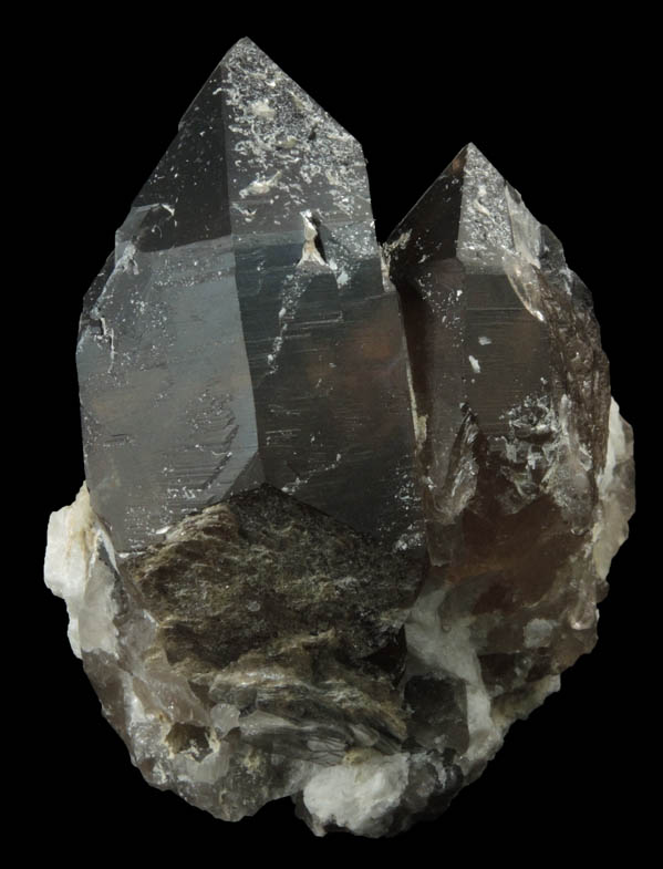 Quartz var. Smoky Quartz (Dauphin Law Twin) from Moat Mountain, west of North Conway, Carroll County, New Hampshire