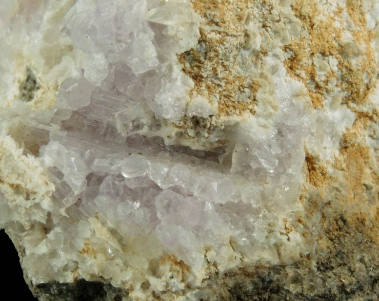 Quartz var. Amethyst Quartz with pseudomorphic mold after Anhydrite from Upper New Street Quarry, Passaic County, New Jersey