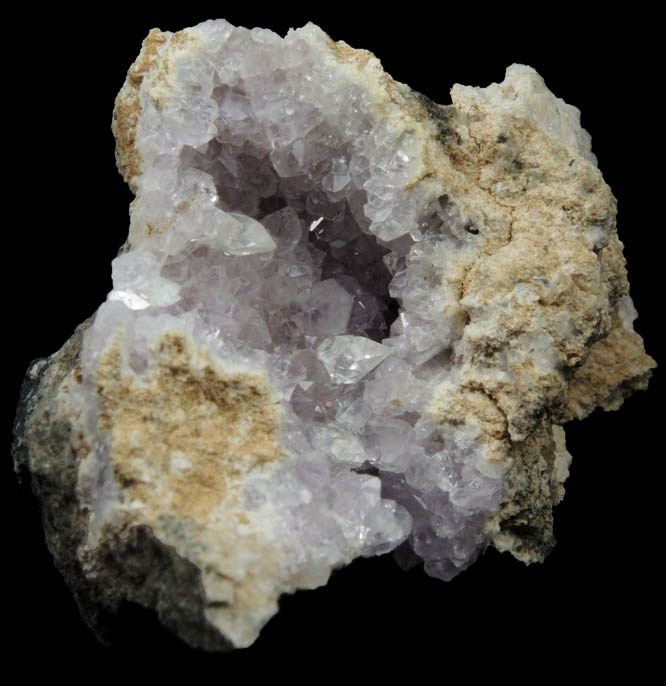 Quartz var. Amethyst Quartz with Calcite from Upper New Street Quarry, Passaic County, New Jersey