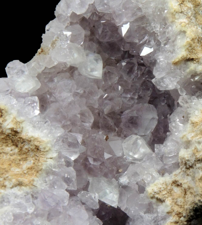 Quartz var. Amethyst Quartz with Calcite from Upper New Street Quarry, Passaic County, New Jersey