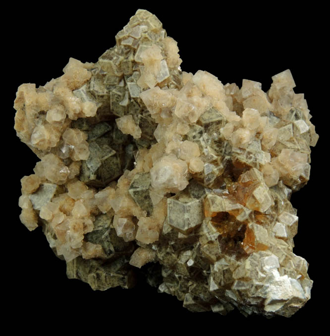 Grossular Garnet with di-pyramidal Quartz from riverbank at confluence Vilyui (Wilui) River and Akhtaragda River, near Chernyshevsk, Sakha, Siberia, Russia (Type Locality for Grossular Garnet)