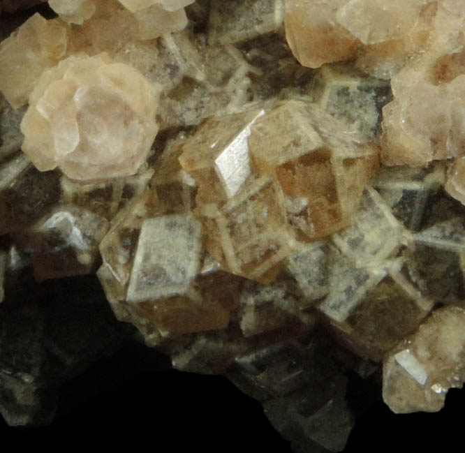 Grossular Garnet with di-pyramidal Quartz from riverbank at confluence Vilyui (Wilui) River and Akhtaragda River, near Chernyshevsk, Sakha, Siberia, Russia (Type Locality for Grossular Garnet)