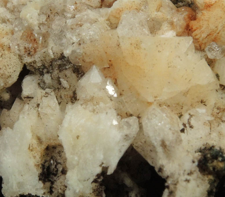 Chabazite and Stilbite on Quartz pseudomorphs after Anhydrite from Upper New Street Quarry, Passaic County, New Jersey