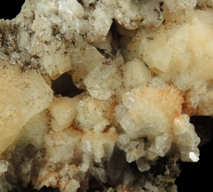 Chabazite and Stilbite on Quartz pseudomorphs after Anhydrite from Upper New Street Quarry, Passaic County, New Jersey