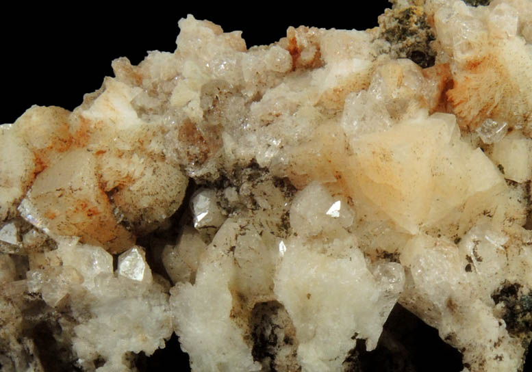Chabazite and Stilbite on Quartz pseudomorphs after Anhydrite from Upper New Street Quarry, Passaic County, New Jersey