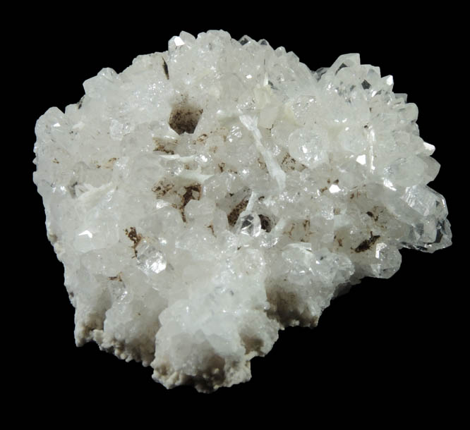 Laumontite on Quartz with pseudomorphic cavities from Upper New Street Quarry, Passaic County, New Jersey