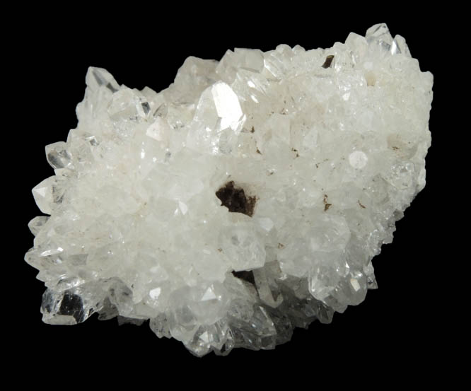 Laumontite on Quartz with pseudomorphic cavities from Upper New Street Quarry, Passaic County, New Jersey