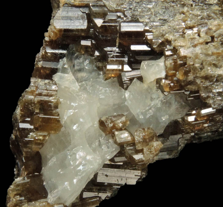 Vesuvianite with Calcite from Goodall Farm Quarry, Sanford, York County, Maine
