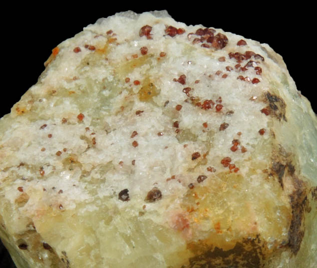 Almandine Garnet on Beryl from Pipeline excavation east side of Strickland Hill, Portland, Middlesex County, Connecticut