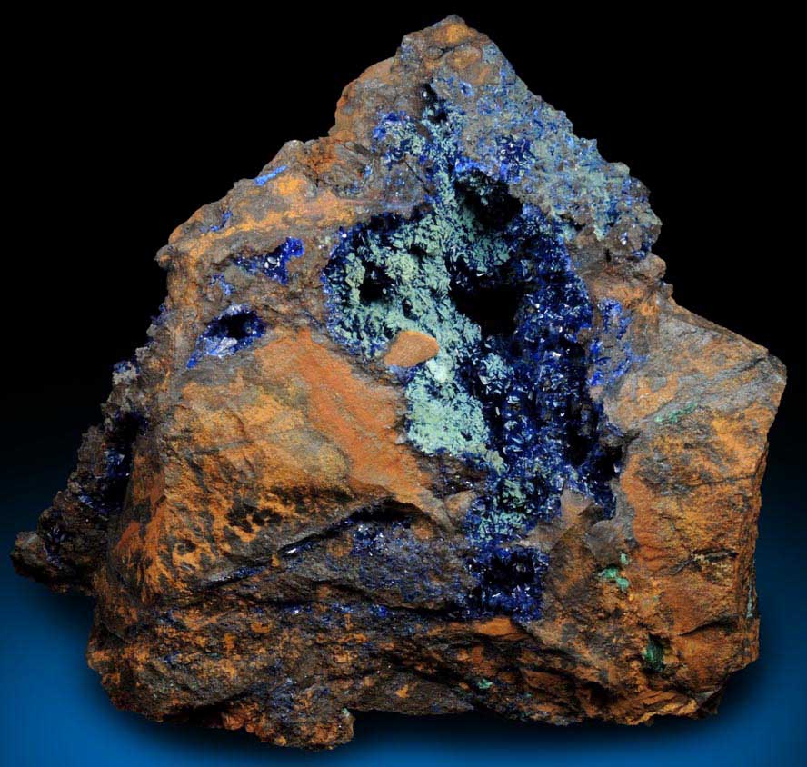 Azurite and Chrysocolla from Morenci Mine, 4750' level, Lone Star Area, Clifton District, Greenlee County, Arizona