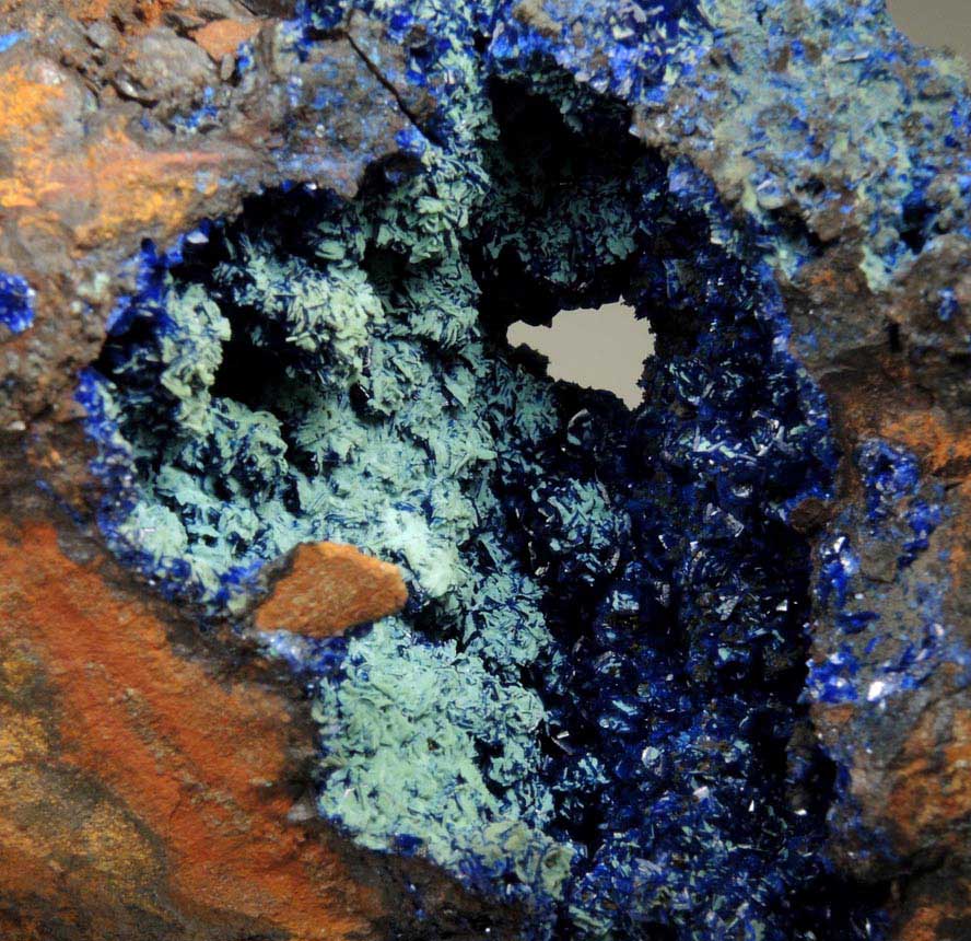 Azurite and Chrysocolla from Morenci Mine, 4750' level, Lone Star Area, Clifton District, Greenlee County, Arizona