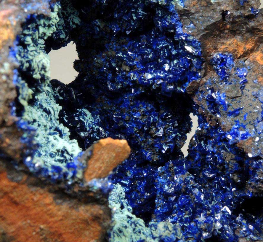 Azurite and Chrysocolla from Morenci Mine, 4750' level, Lone Star Area, Clifton District, Greenlee County, Arizona