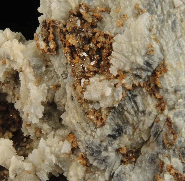 Quartz on Calcite from Hudson Railroad Cut Calcite Locality, Anthony's Nose, Cortlandt, Westchester County, New York