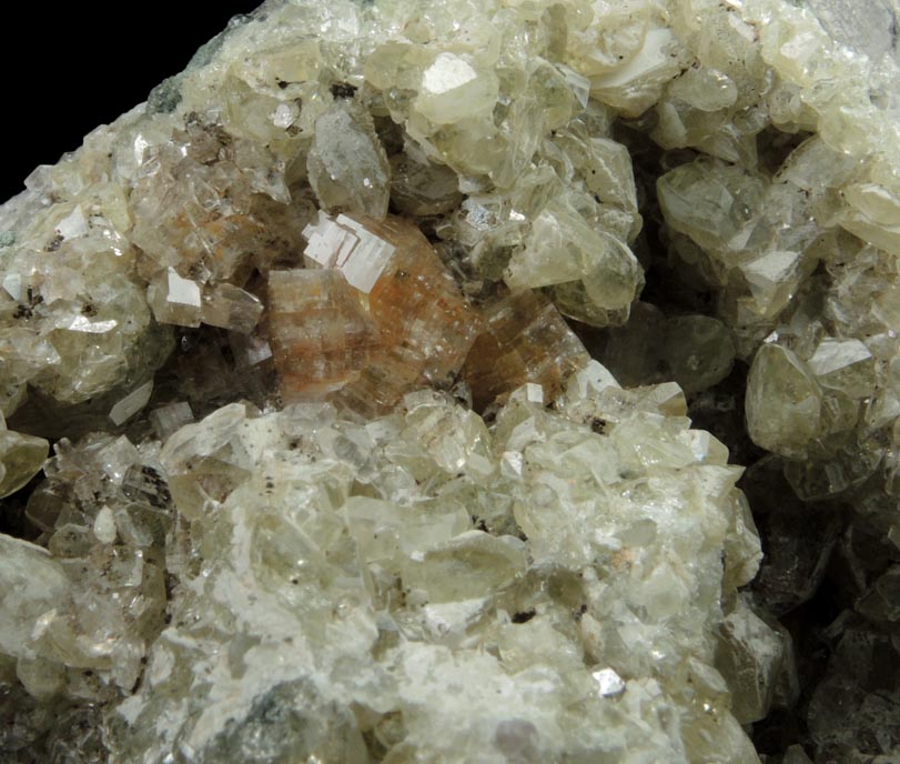 Datolite with Heulandite over Quartz from Prospect Park Quarry, Prospect Park, Passaic County, New Jersey