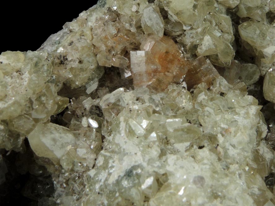 Datolite with Heulandite over Quartz from Prospect Park Quarry, Prospect Park, Passaic County, New Jersey