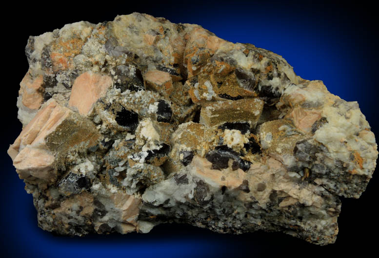 Microcline, Albite, Smoky Quartz, Hyalite Opal from Moat Mountain, on the trail above the Oliver Diggings, Hale's Location, west of North Conway, Carroll County, New Hampshire