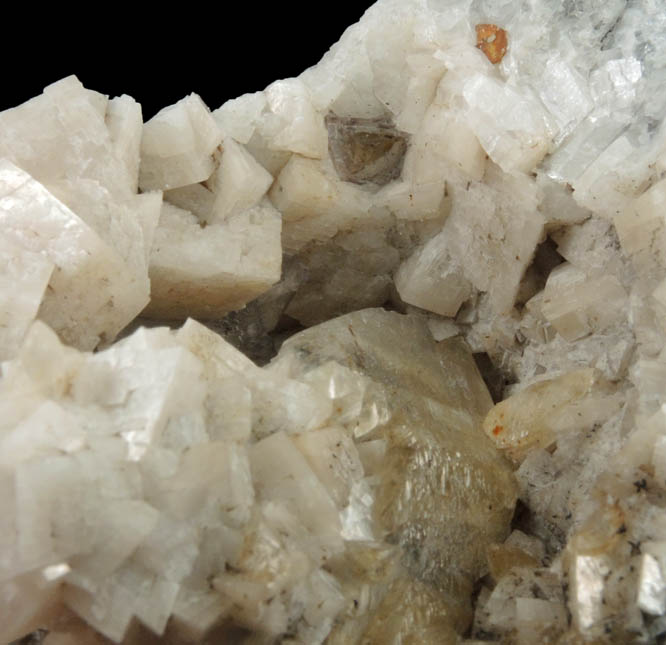 Calcite on Dolomite with Sphalerite from Walworth Quarry, Wayne County, New York