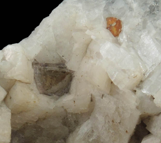 Calcite on Dolomite with Sphalerite from Walworth Quarry, Wayne County, New York