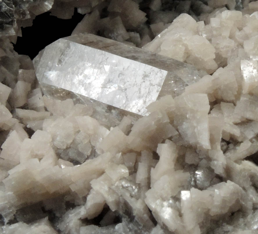 Quartz var. Herkimer Diamond with Dolomite from Eastern Rock Products Quarry (Benchmark Quarry), St. Johnsville, Montgomery County, New York